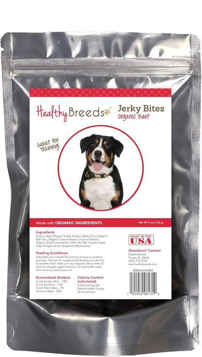 Healthy Breeds Entlebucher Mountain Dog Jerky Bites Beef Recipe Dog Treats 5 oz