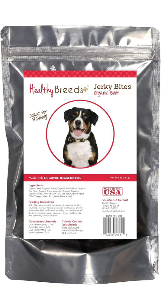 Healthy Breeds Entlebucher Mountain Dog Jerky Bites Beef Recipe Dog Treats 5 oz