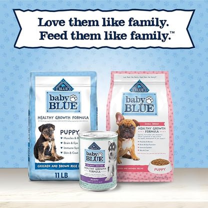 Blue Buffalo Baby BLUE Healthy Growth Formula Grain Free High Protein, Natural Puppy Wet Dog Food, Turkey and Potato Recipe 12.5-oz Cans (Pack of 12)