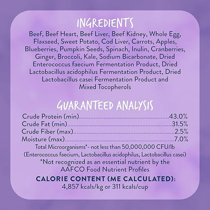 Montana Dog Food Grain-Free Small Batch Freeze Dried Raw Dog Food (Free-Range Beef) Made in USA, Prebiotics & Probiotics, No Synthetic Vitamins, Dog Food Topper or Complete Meal (12 oz)