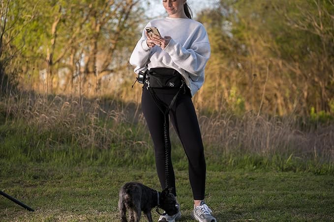 Hands Free Dog Leash - Hands Free Dog Leash for Large Dogs w/Water Bottle - Waterproof Waist Leash for Dog Walking 2 Dogs - Reflective Running Leash for Dogs- No Hands Dog Leash Waist Belt