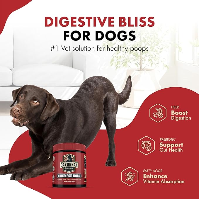 Fiber for Dogs Psyllium Husk, Beet Root, Dandelion Root, and Prebiotics to Aid in Relief from Diarrhea, Constipation, Anal Gland Issues, and Scoots