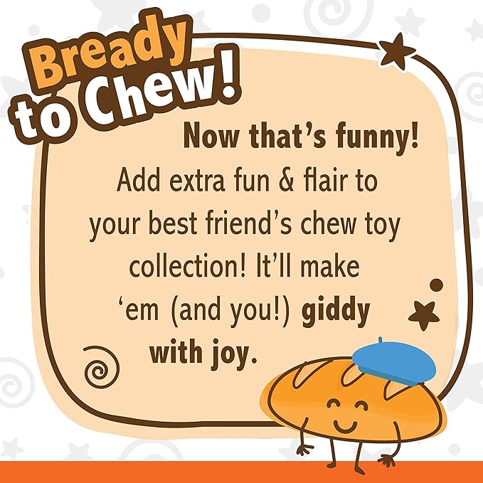 Nylabone Baguette Bread Dog Toy Power Chew – Cute Dog Toys for Aggressive Chewers – with a Funny Twist! Bistro-Style Roast Chicken Flavor, Large/Giant