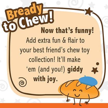 Nylabone Baguette Bread Dog Toy Power Chew – Cute Dog Toys for Aggressive Chewers – with a Funny Twist! Bistro-Style Roast Chicken Flavor, Large/Giant