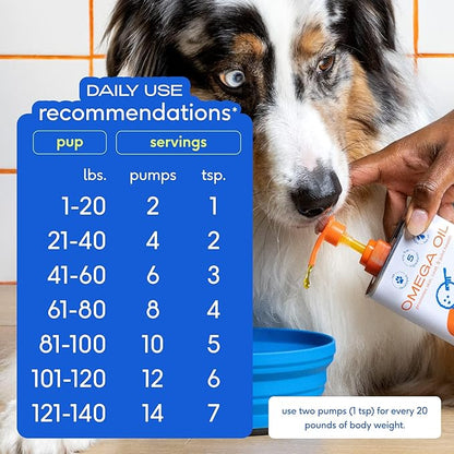 Native Pet Omega 3 Fish Oil Supplements with Omega 3 EPA DHA for Dogs Liquid Pump is Easy to Serve, Supports Itchy Skin + Mobility - Pollock & Salmon Oil for Dogs, The Fish Oil Dogs Love! (16 oz)