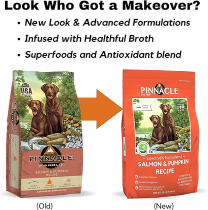 pinnacle pet Salmon & Pumpkin Dry Dog Food 22 lb, Infused with Broth