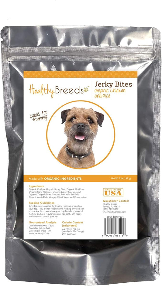 Healthy Breeds Border Terrier Jerky Bites Chicken & Rice Recipe Dog Treats 5 oz