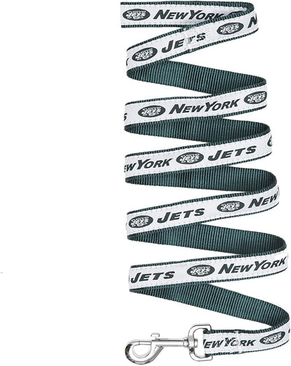 NFL PET Leash, Small, New York JetsDog Leash, Football Team Leash for Dogs & Cats. A Shiny & Colorful Dog & Cat Leash with Embroidered Team Name/Logo Licensed by the NFL