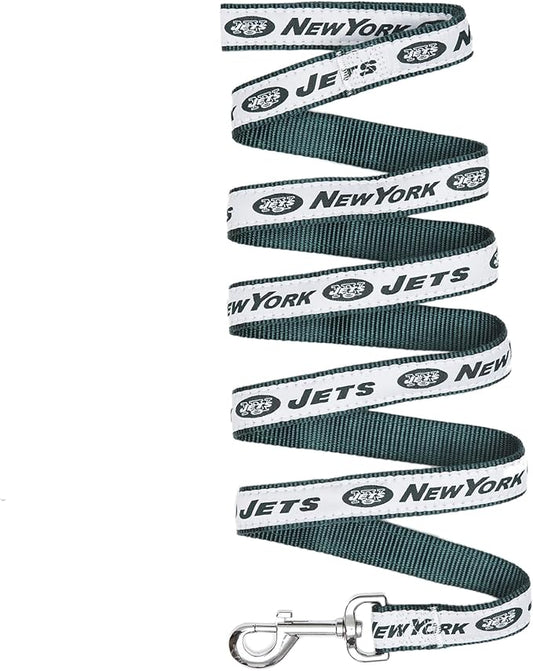 NFL PET Leash, Small, New York JetsDog Leash, Football Team Leash for Dogs & Cats. A Shiny & Colorful Dog & Cat Leash with Embroidered Team Name/Logo Licensed by the NFL