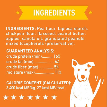 Cloud Star Wag More Bark Less - Dog Treats - Crunchy Biscuits - Grain Free Peanut Butter & Apples - 2.5 lb Pouch