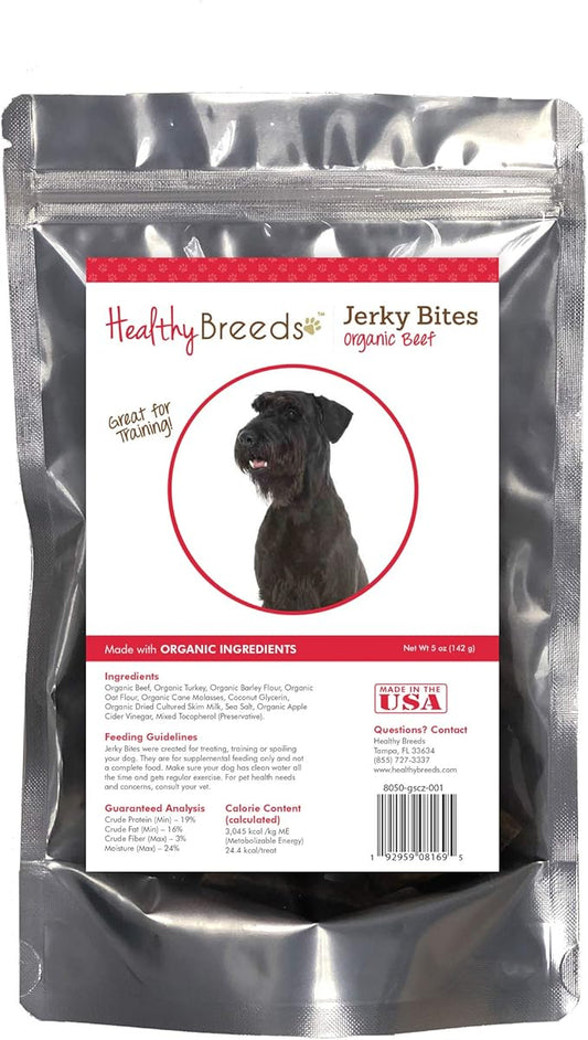 Healthy Breeds Giant Schnauzer Jerky Bites Beef Recipe Dog Treats 5 oz
