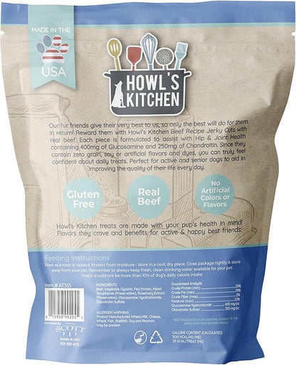 Howl's Kitchen Dog Treats, Jerky, Beef Cuts, brown, (AT365)
