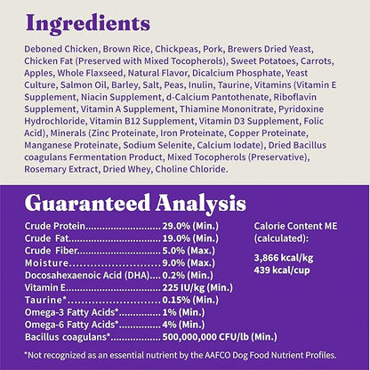 Halo Purely for Pets Holistic Dog Food, Complete Digestive Health Cage-Free Chicken and Brown Rice Recipe, Dry Dog Food Bag, Puppy Formula, 3.5-lb Bag