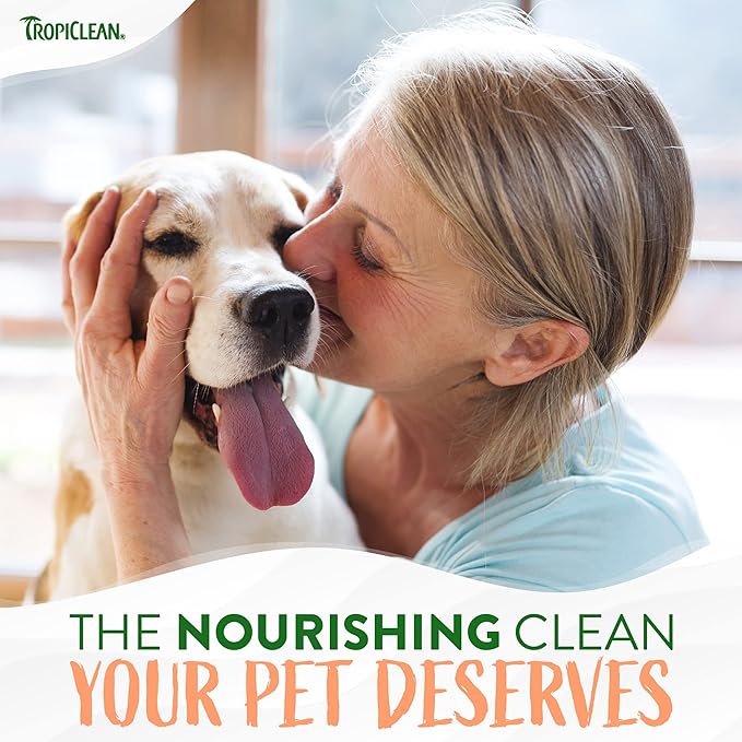 TropiClean 2-in-1 Papaya & Coconut Dog Shampoo and Conditioner | Natural Pet Shampoo Derived from Natural Ingredients | Cat Friendly | Made in the USA | 20 oz.