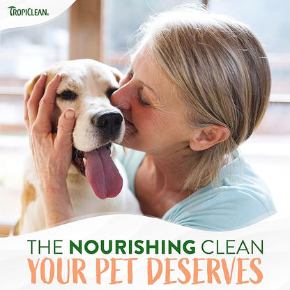 TropiClean 2-in-1 Papaya & Coconut Dog Shampoo and Conditioner | Natural Pet Shampoo Derived from Natural Ingredients | Cat Friendly | Made in the USA | 20 oz.