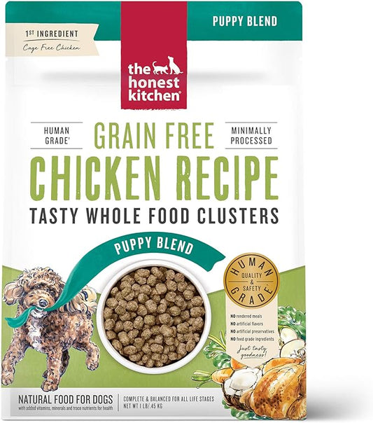 The Honest Kitchen Whole Food Clusters Puppy Grain Free Chicken Dry Dog Food, 1 lb bag