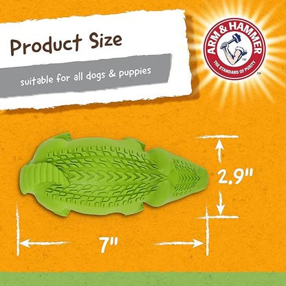 Arm & Hammer for Pets Super Treadz Gator Chew Toy - Best Chew Toys Reduce Plaque & Tartar Buildup Without Brushing - For Dogs up to 35 Lbs