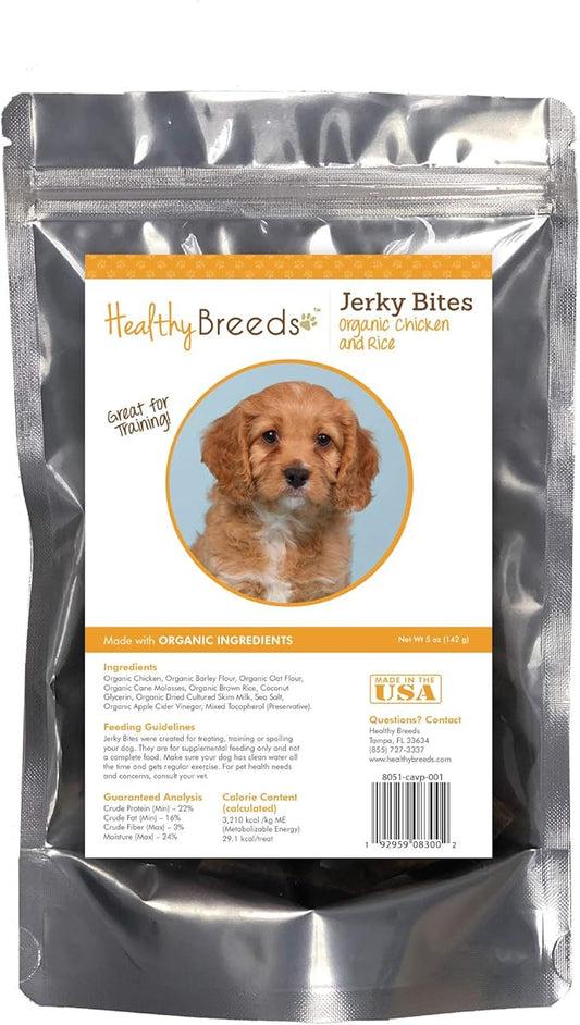 Healthy Breeds Cavapoo Jerky Bites Chicken & Rice Recipe Dog Treats 5 oz