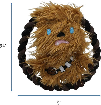 Star Wars for Pets Plush Chewbacca Rope Frisbee Dog Toy | Soft Star Wars Squeaky Dog Toy | Adorable Toys for All Dogs, Official Dog Toy Product of Star Wars for Pets