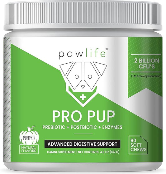 Probiotic Chews for Dogs - Pro Pup Dog Probiotics, Veterinarian Formulated Dog Probiotics and Digestive Enzymes, Dog Gut Health Probiotics, Natural Dog Gas Relief (Pumpkin Flavor)