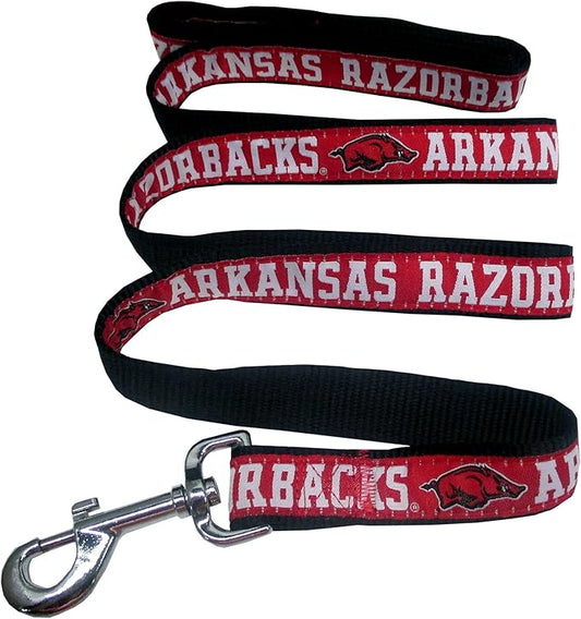 Pets First Collegiate Pet Accessories, Dog Leash, Arkansas Razorbacks, Large