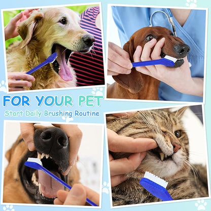 80 Pcs Small Dog Toothbrush Pet Tooth Brush Dual Headed Dental Hygiene Brushes Soft Grooming Bristles Long Handle Tooth Brush for Cat Puppy Kitten Teeth Cleaning Dental Oral Cleaning