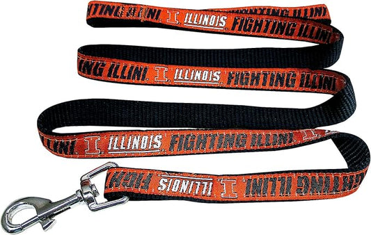 Pets First Collegiate Pet Accessories, Dog Leash, Illinois Fighting Illini, Large