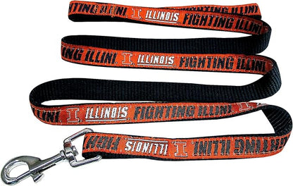 Pets First Collegiate Pet Accessories, Dog Leash, Illinois Fighting Illini, Medium