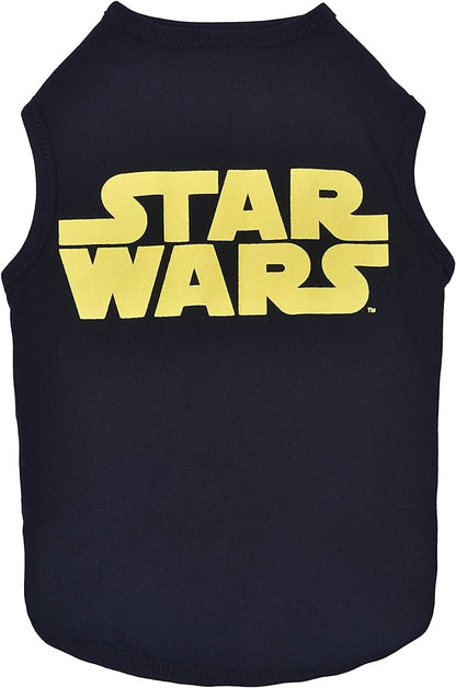 Star Wars for Pets Black & Yellow Logo Dog Tank | Star Wars Dog Shirt for Large Dogs | Size X-Large for Large Size Dog Breeds | Adorable Dog Clothing and Apparel