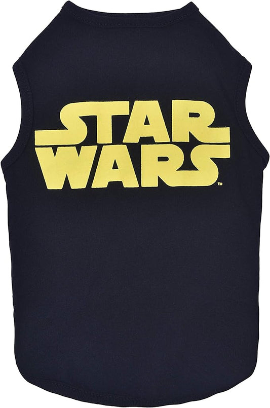 Star Wars for Pets Black & Yellow Logo Dog Tank | Star Wars Dog Shirt for Large Dogs | Size X-Large for Large Size Dog Breeds | Adorable Dog Clothing and Apparel