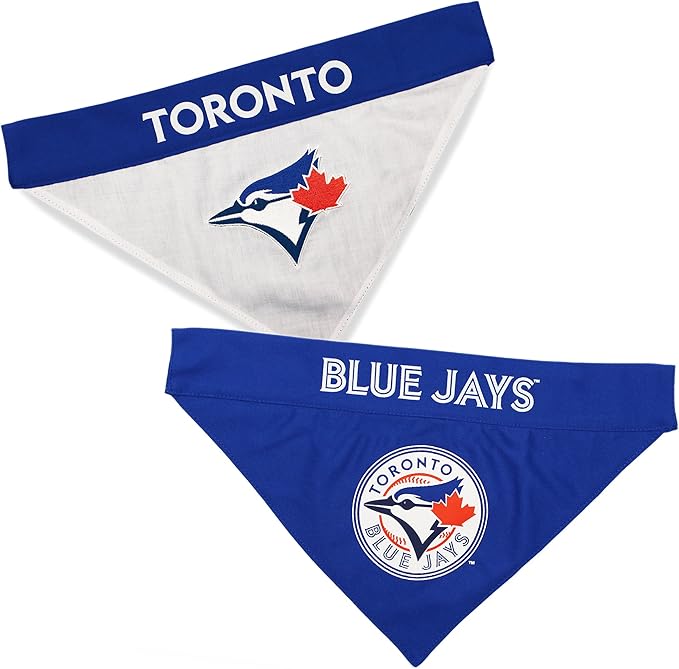 Pets First MLB Toronto Blue Jays Reversible Bandana, Small/Medium, Team Color