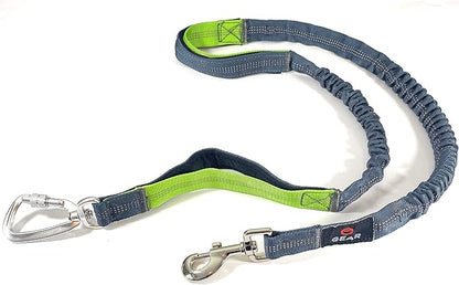 Hands Free Dog Leash with Locking Carabiner | Waterproof Running Dog Leash with Zipper Pouch, Dual Padded Handles and Durable Bungee for Active Dogs and Lifestyles