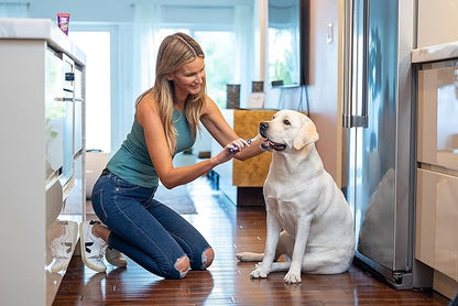 Dental Fresh Enzymatic Gel Dog Tooth Brushing Kit, Includes Triflex Toothbrush – Dog Toothbrush and Toothpaste for Dog Teeth Cleaning
