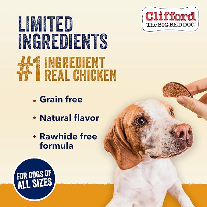 Clifford® Chicken Jerky Dog Treats | Healthy Dog Treats Small Dogs, Medium and Large Dogs | Real Chicken Jerky for Dogs, Grain Free, Rawhide Free Dog Chews - Just Two Ingredients (24oz)