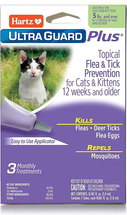 Hartz UltraGuard Plus Drops for Cats, Over 5-Pound