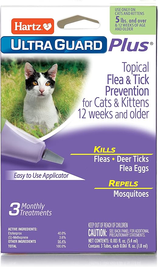 Hartz UltraGuard Plus Drops for Cats, Over 5-Pound