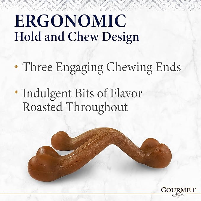 Nylabone Gourmet Style Strong Chew Wishbone Dog Chew Toy, Bacon Flavor, Large/Giant (1 Count)