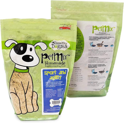 Healthy Dogma - PetMix Dehydrated Dog Food for Allergies, Joint Support & Mobility - Grain Free, Raw, Homemade Dog Food (Sport & Agility, 2 lbs)