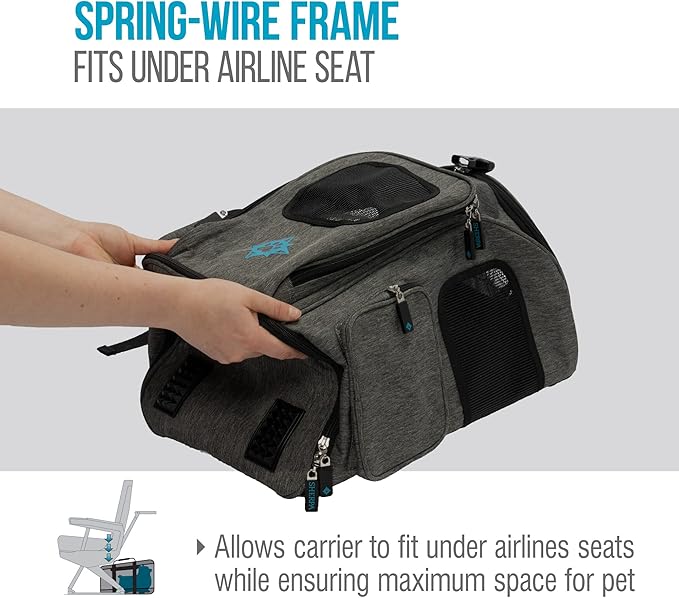 Sherpa 2-in-1 Backpack Travel Pet Carrier, Airline Approved & Guaranteed On Board - Gray, Medium