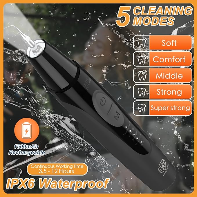 PAWZIDEA Dog Plaque Remover for Teeth Ultrasonic 44kHz, Intelligent Pet Ultrasonic Tooth Cleaner, Tartar Remover for Dog Teeth Cleaning Kit, Canine/Cat Toothbrush Scaler Dental Care Tool, Rechargeable