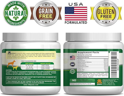 Hip & Joint Supplement for Dogs - Hemp Oil Infused Soft Chews Dog Treats w/Glucosamine, Turmeric, Chondroitin, MSM & Omega 3 6 9 -Supports Pet Mobility & Pain Relief-120 Treat Bites