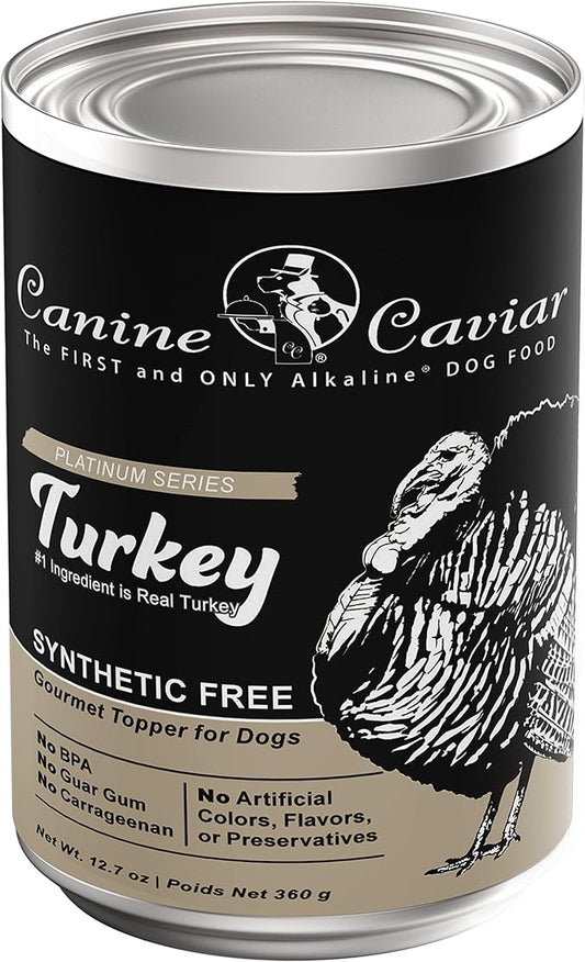 Canine Caviar Wet Dog Food - Turkey Flavored Canned Dog Food 12 Pack (12 oz), Grain and Synthetic Free Gourmet Topper, Wet Dog Food for Small Dogs, Medium Dogs, and Large Dogs