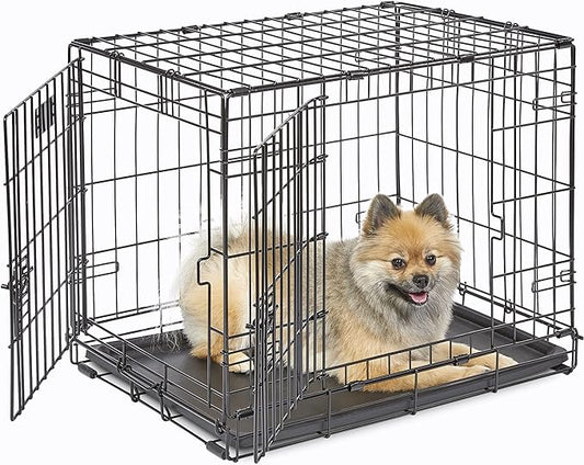 MidWest Homes for Pets Newly Enhanced Double Door iCrate Dog Crate, Includes Leak-Proof Pan, Floor Protecting Feet, Divider Panel & New Patented Features