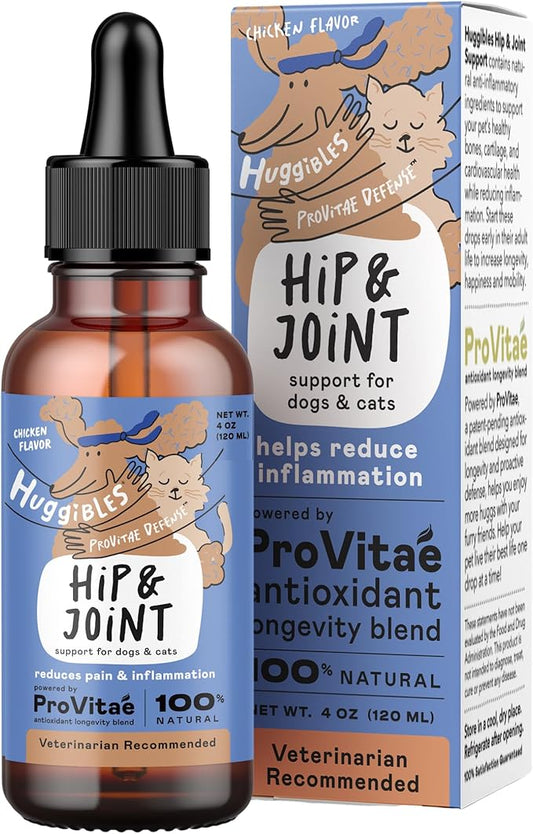 Hip & Joint Support Supplement for Dogs & Cats – Daily Supplement for Mobility Support with Glucosamine, MSM, Chondroitin – Reduce Pain & Inflammation – Antioxidants for Longevity