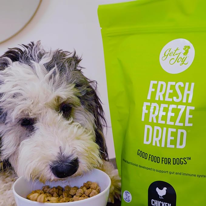 Gut Health Fresh Freeze Dried Raw Meal, Chicken Recipe, 16 Ounce Bag, Dog Food for Dogs of All Breeds and Life Stages, Made in USA
