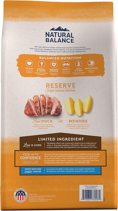 Natural Balance Limited Ingredient Puppy Grain-Free Dry Dog Food, Reserve Duck & Potato Recipe, 22 Pound (Pack of 1)