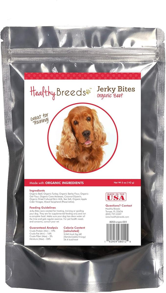 Healthy Breeds Cocker Spaniel Jerky Bites Beef Recipe Dog Treats 5 oz