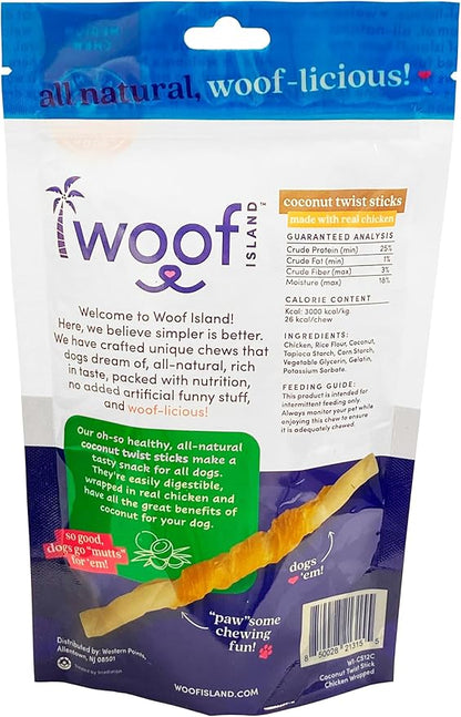 Coconut Dog Chews - Premium, All Natural Coconut Dog Treats - Healthy Puppy Treats & Vitamin Rich Rawhide Free Dog Chews - Made in The USA (with Real Chicken)