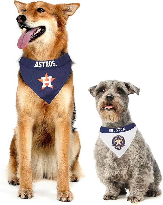 Pets First AST-3217-S-M MLB Dog Bandana - Houston Astros Reversible Pet Bandana, Small/Medium, MLB Team Color