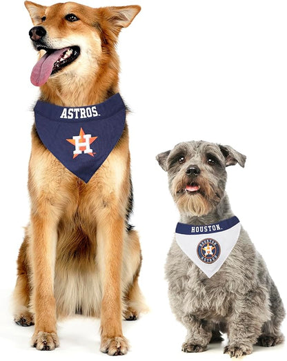Pets First AST-3217-S-M MLB Dog Bandana - Houston Astros Reversible Pet Bandana, Small/Medium, MLB Team Color